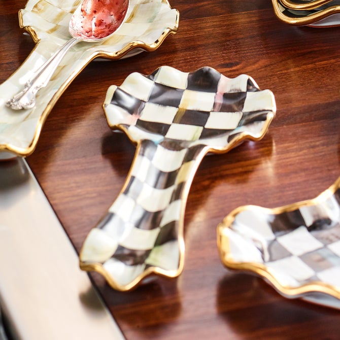 Courtly Check Ceramic Spoon Rest