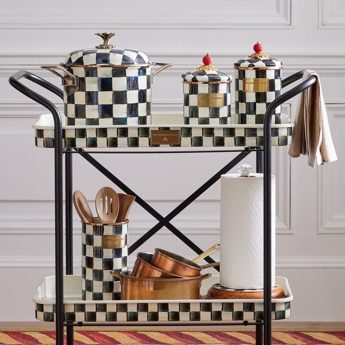 Courtly Check Enamel Canisters