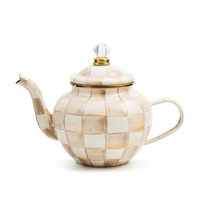 Enamel Check 4 Cup Teapot