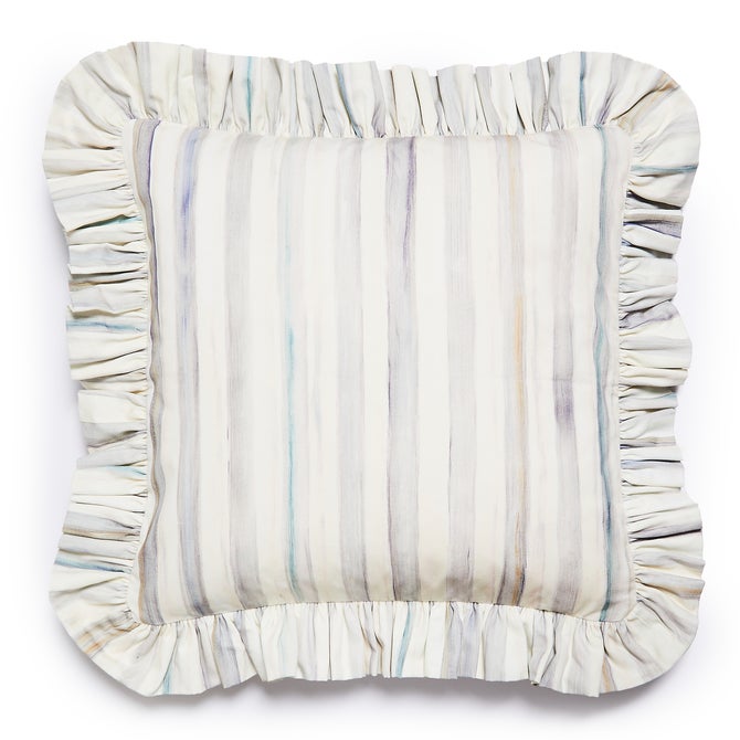 Rosy Check Ruffle Throw Pillow