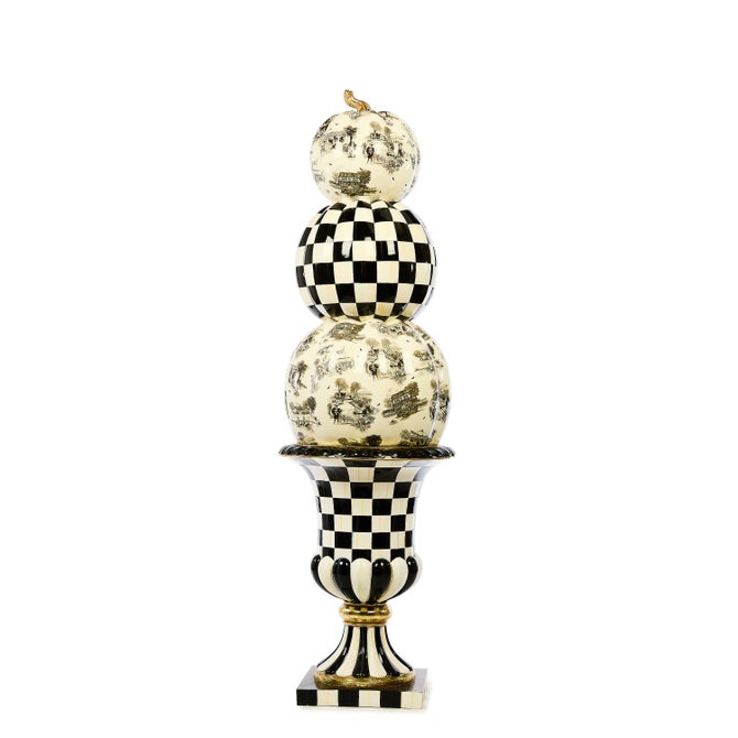 Black Toile Pumpkin Outdoor Trophy