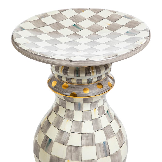 Sterling Check Ceramic Pedestal Table Base