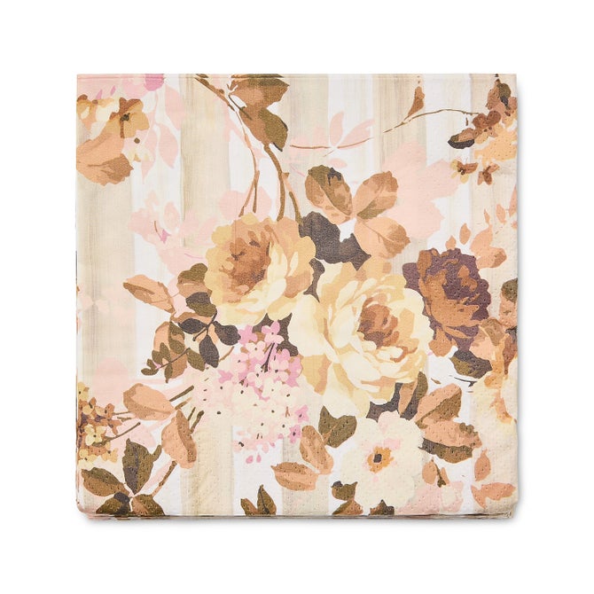 Rosy Check Dinner Paper Napkins