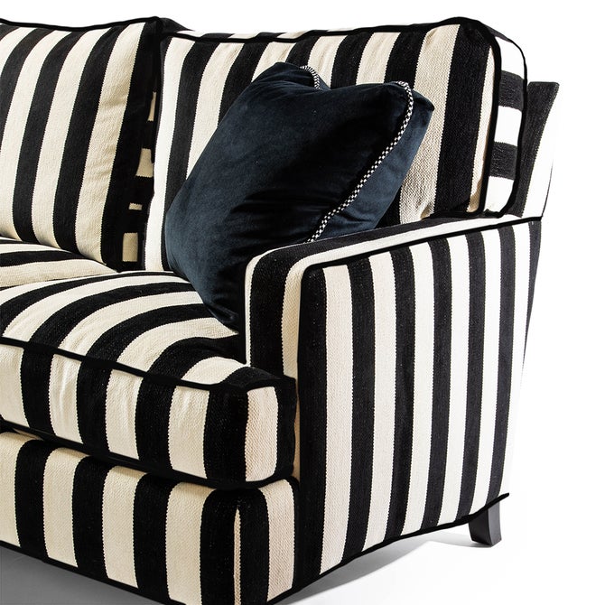 Marquee Black Stripe 2-Piece Left Arm Chaise Sectional