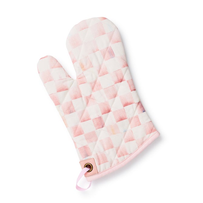Mocha Check Mini Oven Mitt