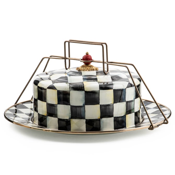 Mocha Check Cake Carrier