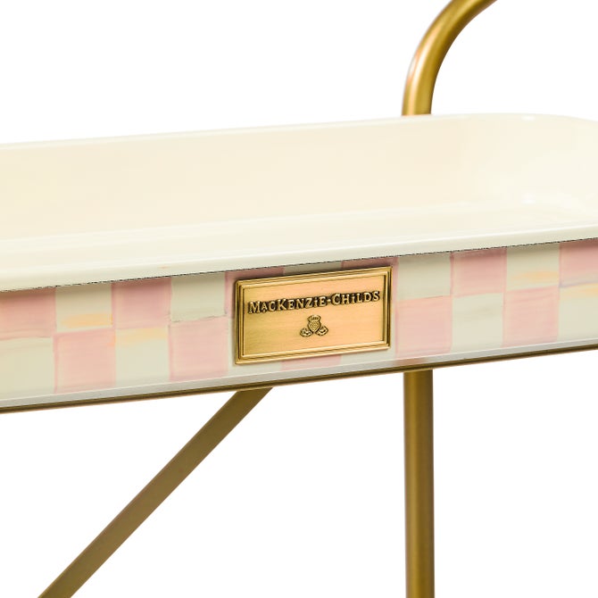 Rosy Check 2-Tier Kitchen Cart