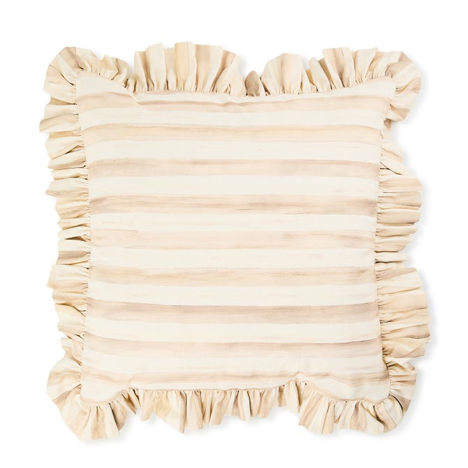 Rosy Check Ruffle Throw Pillow