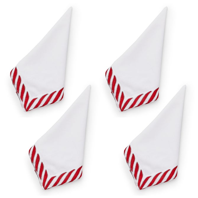 Peppermint White Napkin, Set of 4