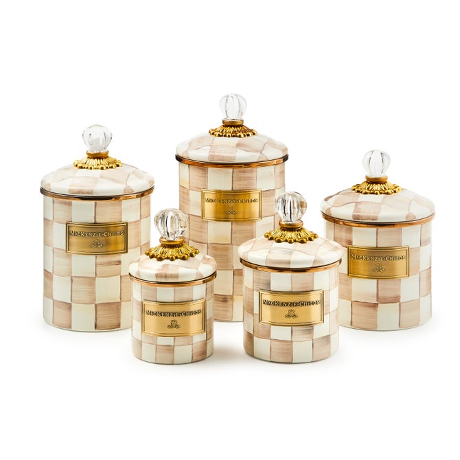 Mocha Check Demi Canister