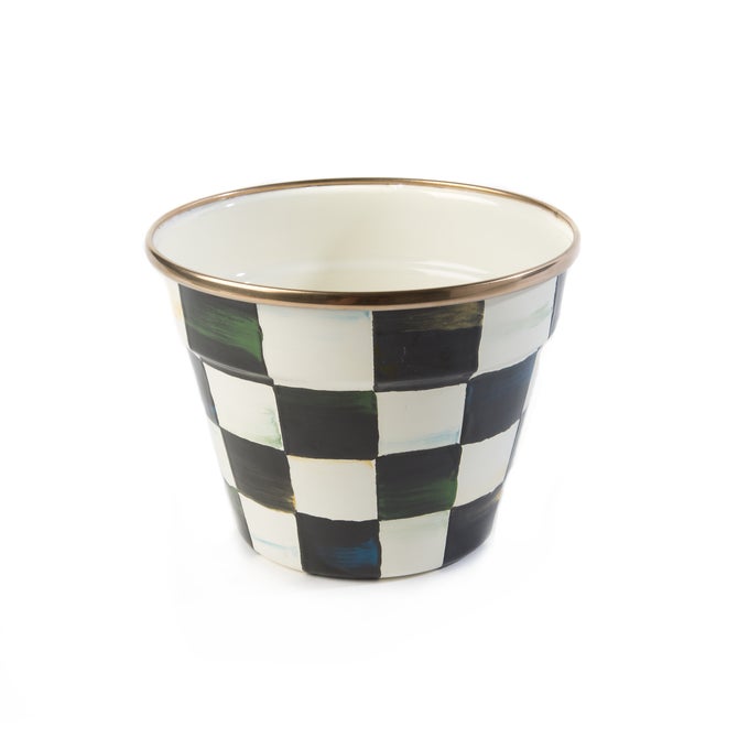 Mocha Check Small Garden Pot