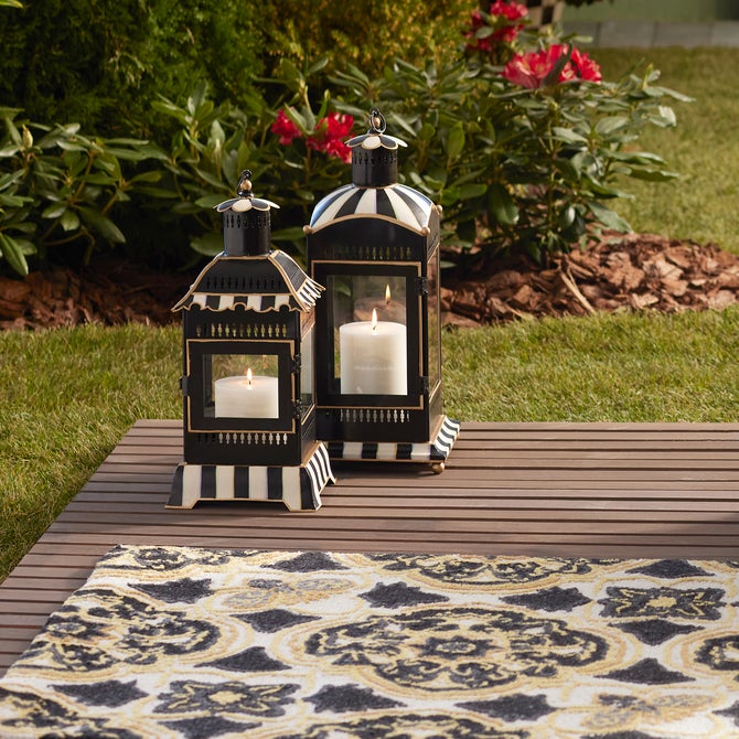 Courtly Stripe Small Candle Lantern