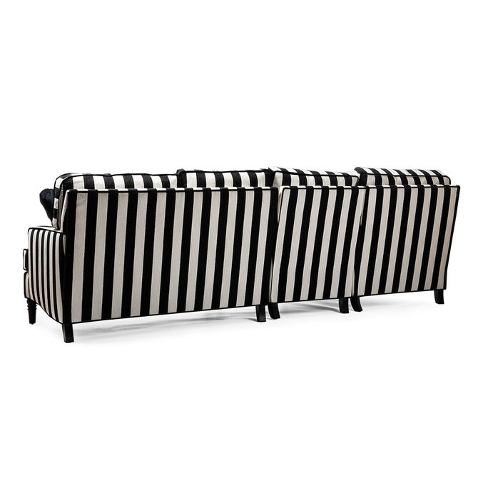 Marquee Black Stripe 2-Piece Left Arm Chaise Sectional