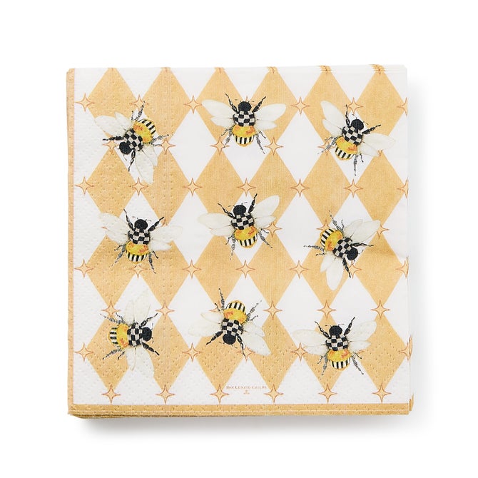 Rosy Check Cocktail Paper Napkins