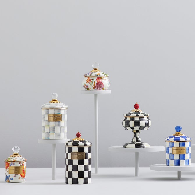 Courtly Check Enamel Canisters
