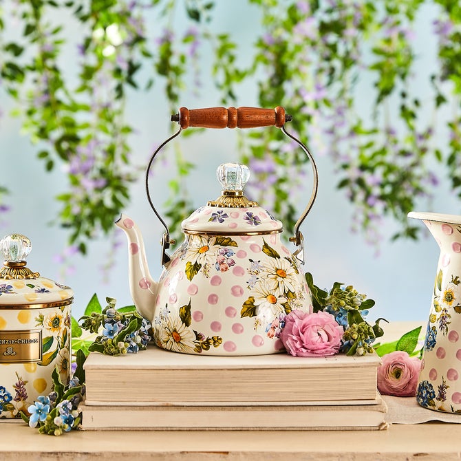 Wildflowers Pink 2 Quart Tea Kettle