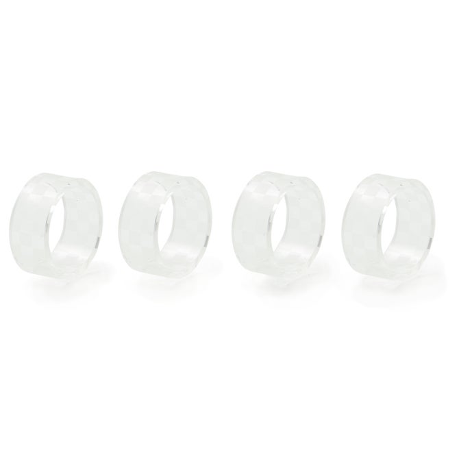 Clear Check Napkin Rings, Set of 4
