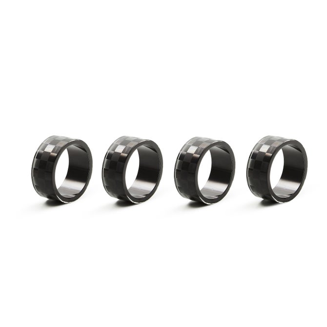 Navy Check Napkin Rings, Set of 4