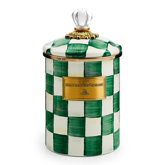 Emerald Check Small Canister