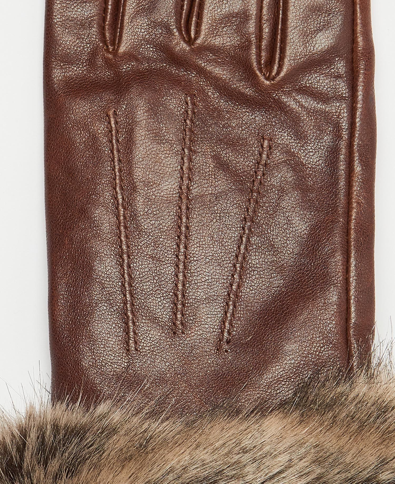 Barbour Faux Fur Trimmed Leather Gloves
