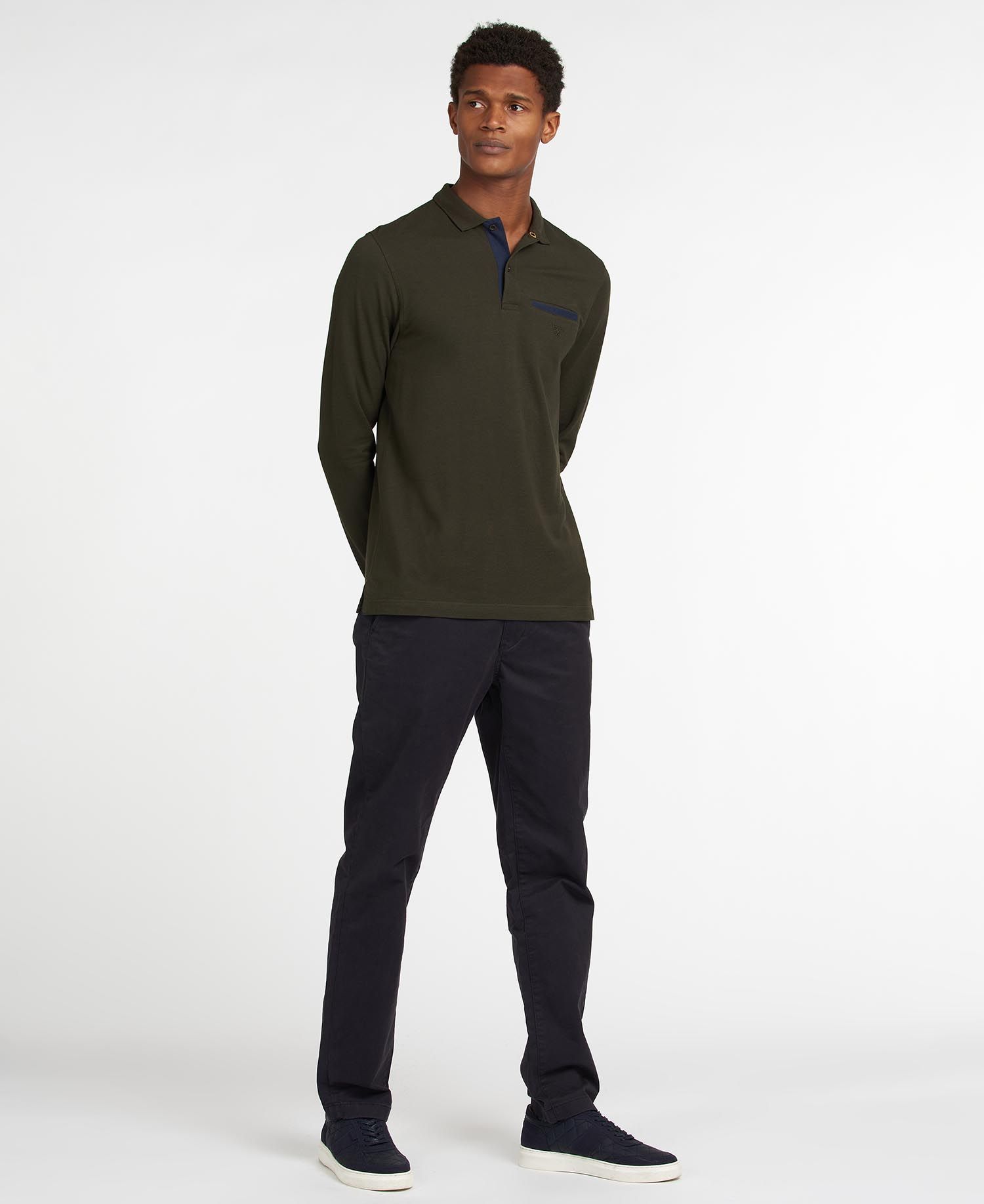 Barbour Essential Long Sleeve Pocket Polo Shirt