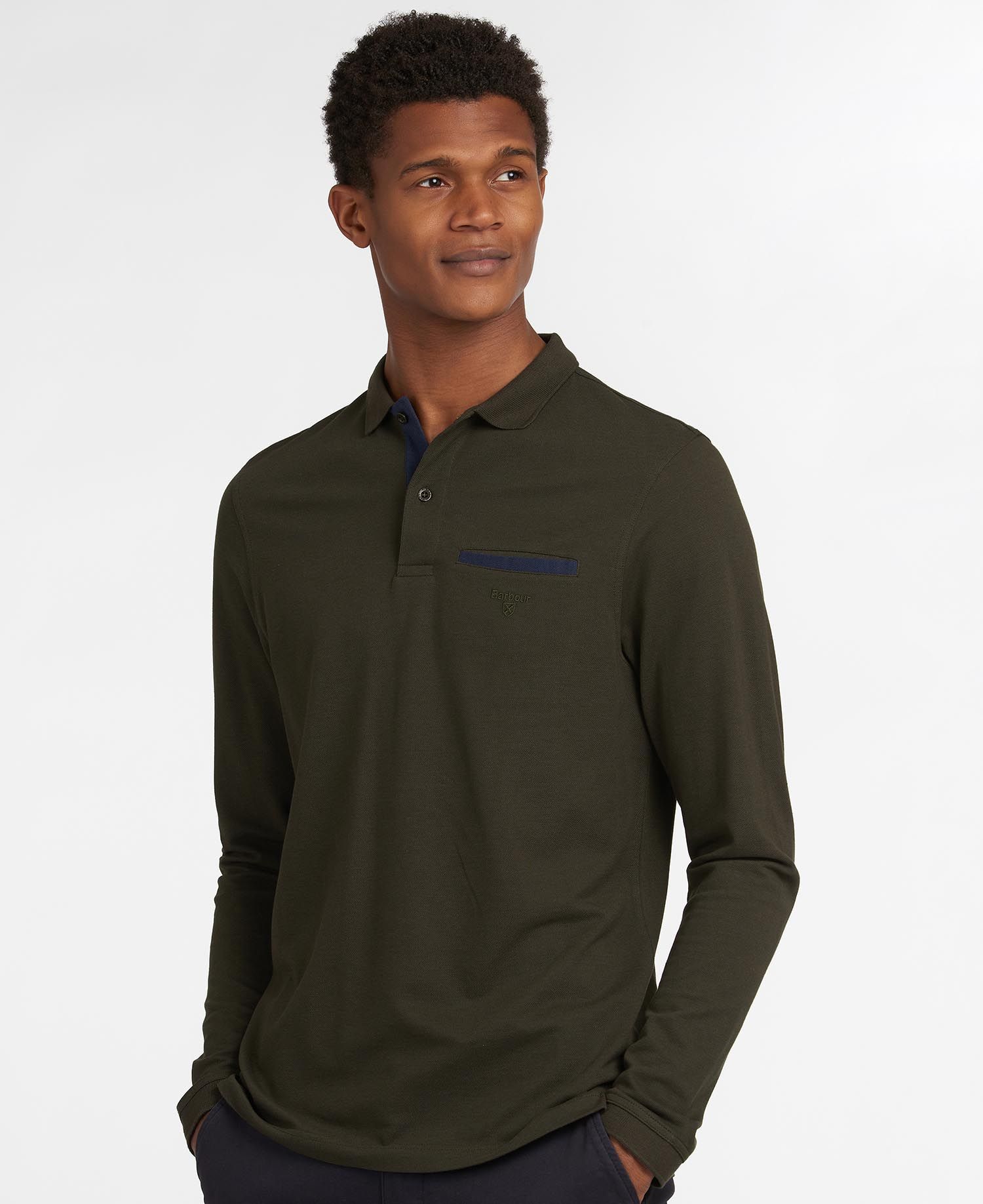 Barbour Essential Long Sleeve Pocket Polo Shirt