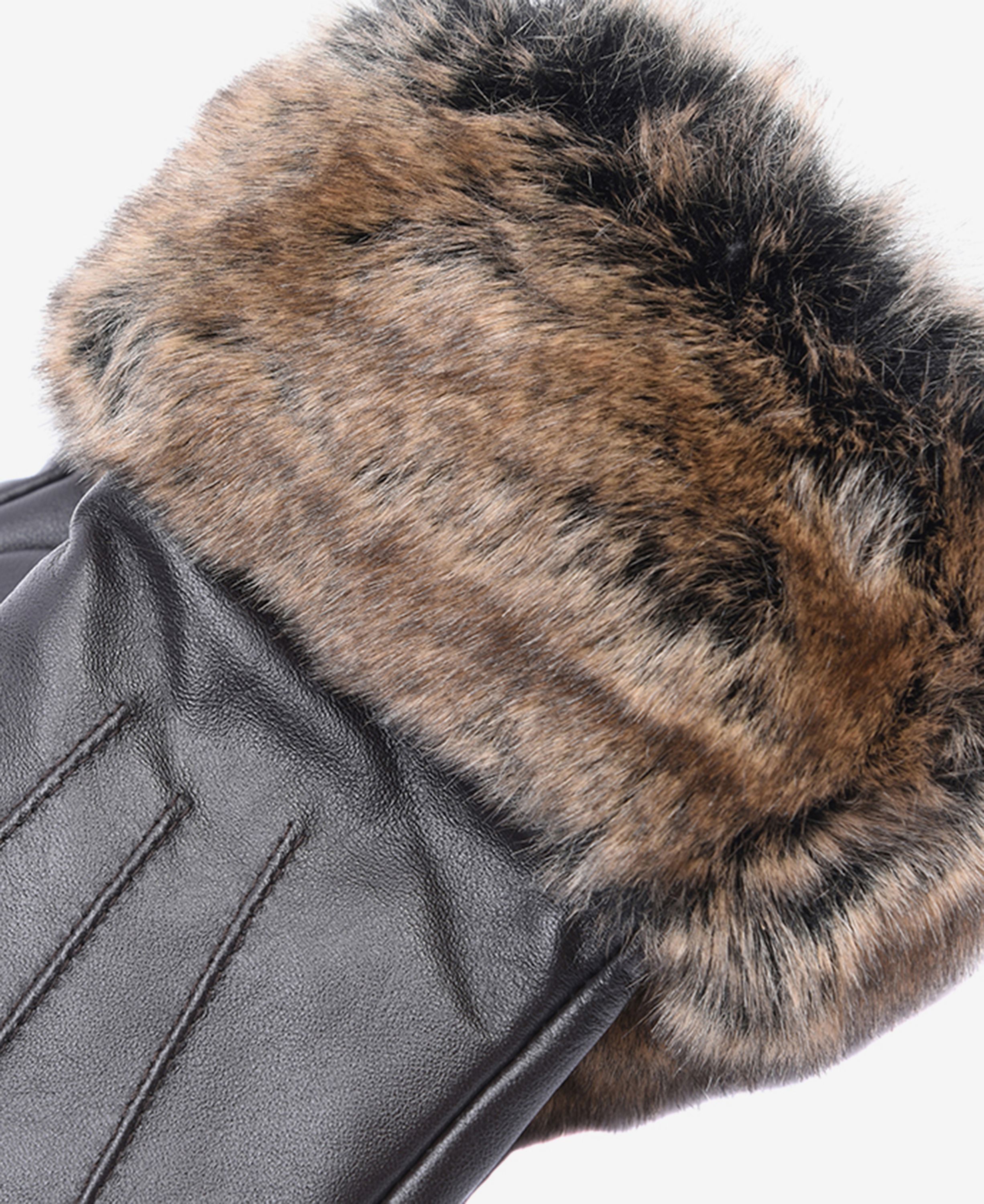 Barbour Fur Trimmed Leather Gloves
