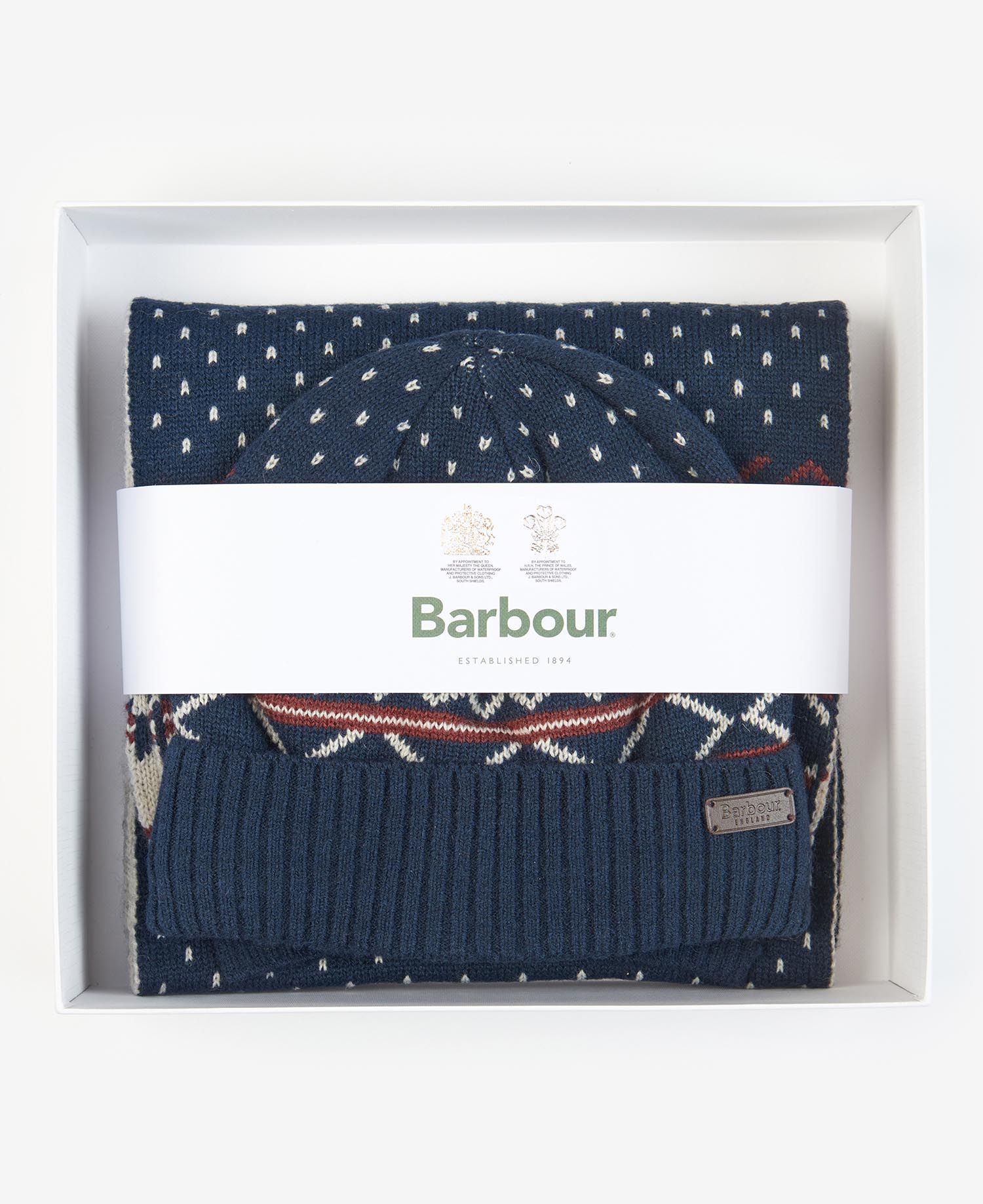 Barbour Rothbury Fairisle Beanie & Scarf Gift Set