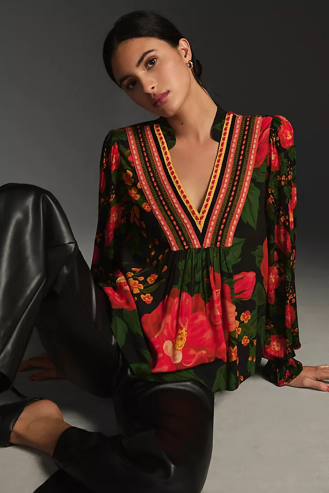 Bl-nk Stephanie Long-Sleeve Top BLACK