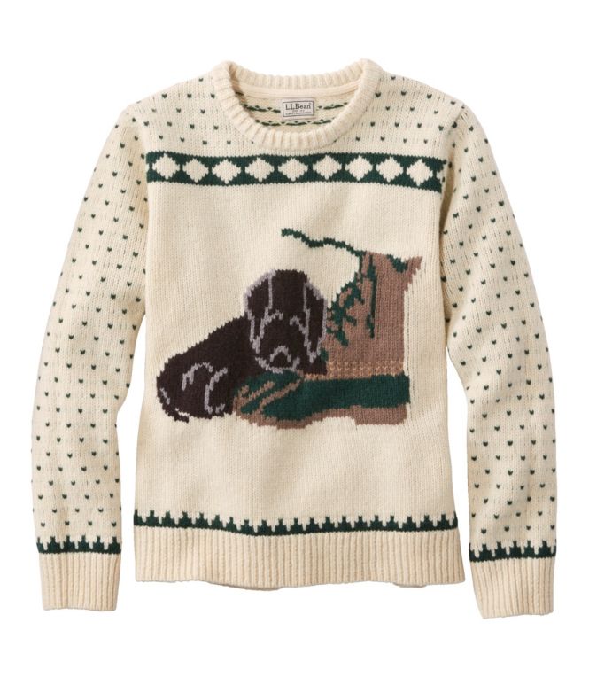 Women's Bean's Classic Ragg Wool Crewneck Intarsia Sweater