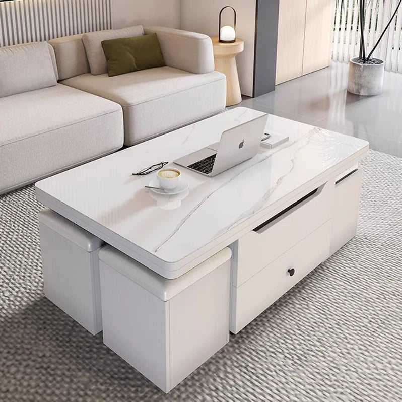 ✨Multifunctional Lift Top Coffee Table With 4 Storage Stools -1