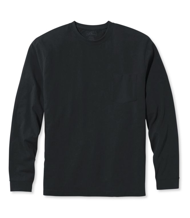 Men's Carefree Unshrinkable Tee with Pocket, Traditional Fit, Long-Sleeve