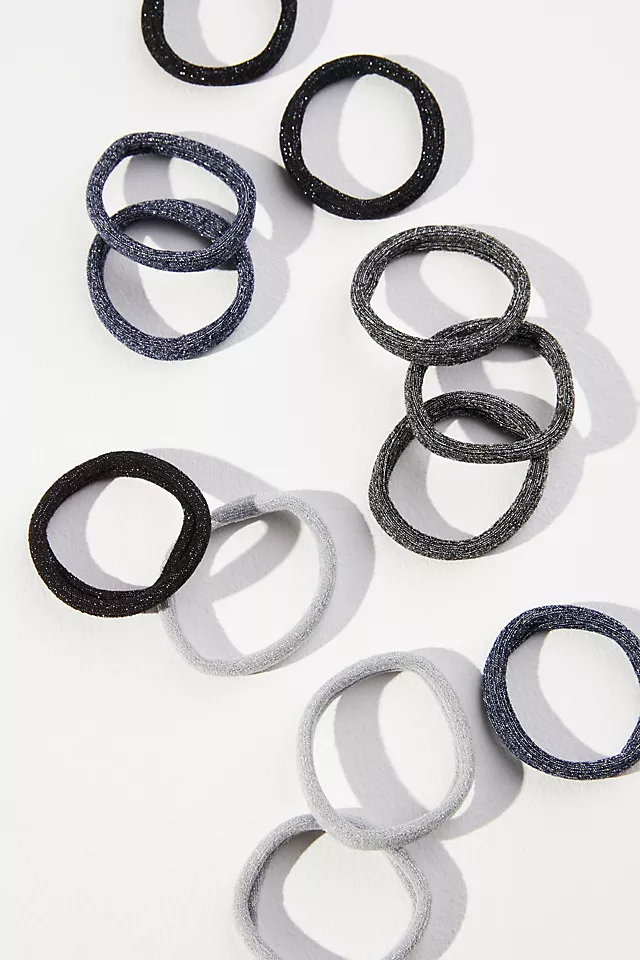 KITSCH Glitter Elastic Hair Ties BLACK MOTIF