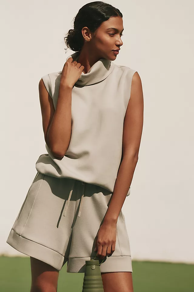 Varley Leigh Sleeveless Turtleneck Top LIGHT GREY