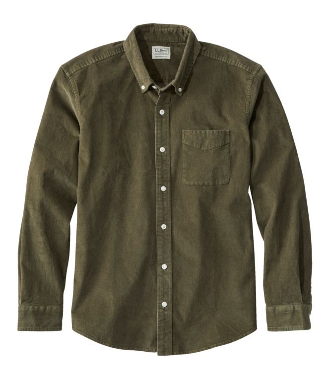 Men's Comfort Stretch Corduroy Shirt, Long-Sleeve, Traditional Untucked Fit