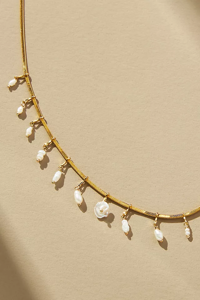Floating Pearl Necklace WHITE