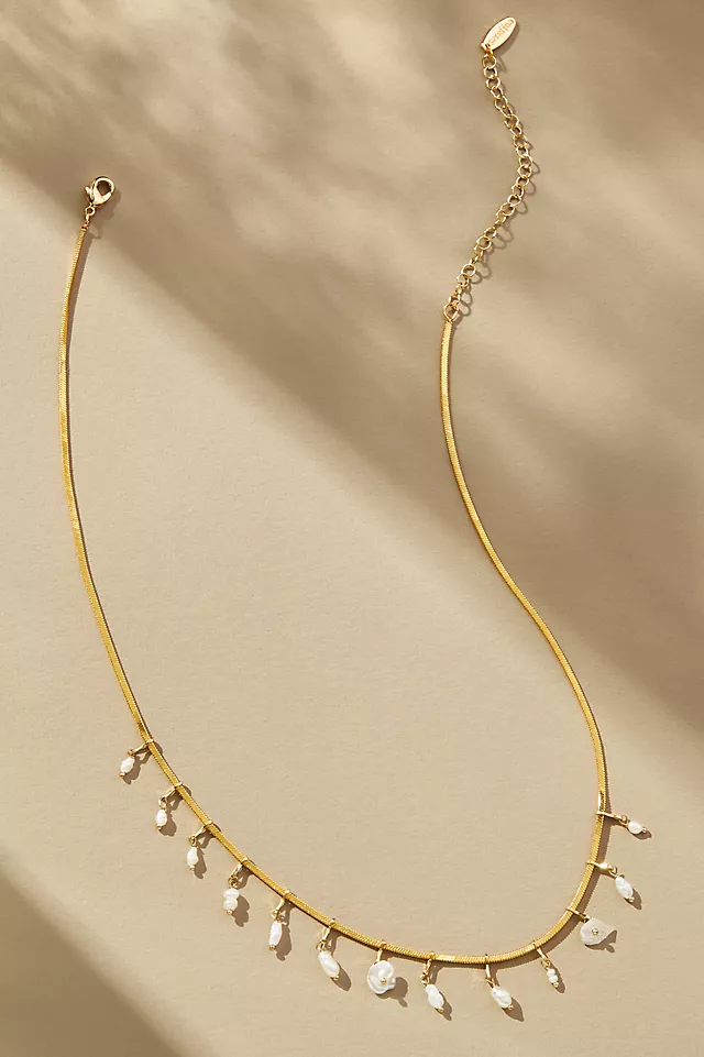 Floating Pearl Necklace WHITE