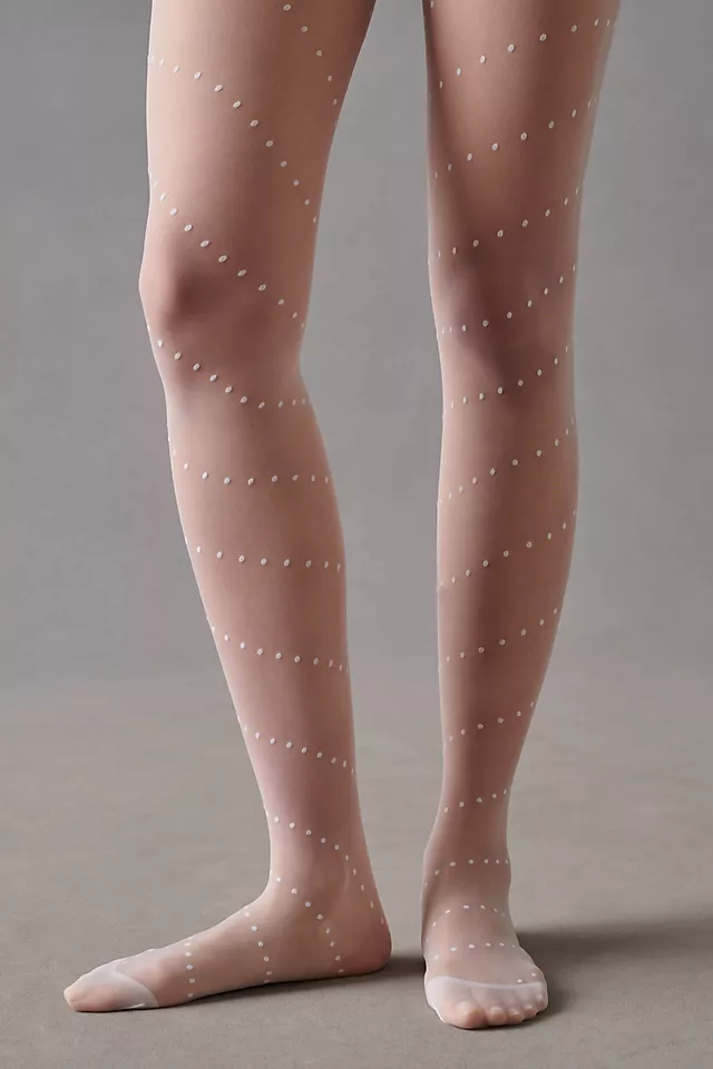 Swiss Dot Tights WHITE