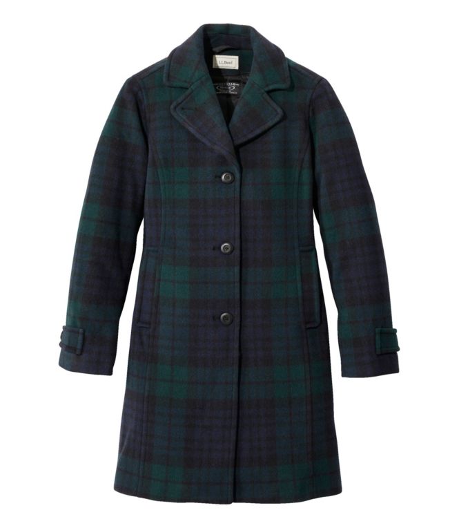 Women's Classic Lambswool Polo Coat, Three-Quartern, Pattern