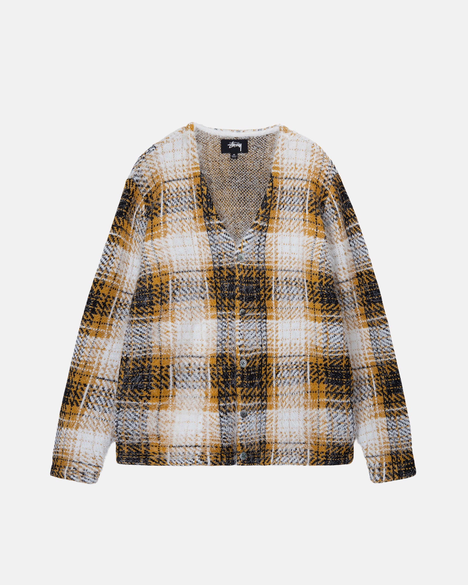 HAIRY PLAID CARDIGAN