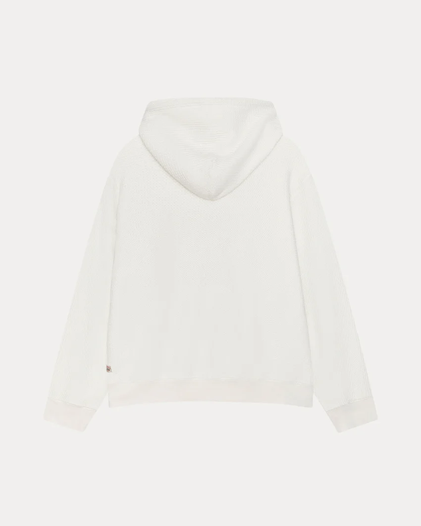 DOUBLE LAYER WAFFLE ZIP HOODIE