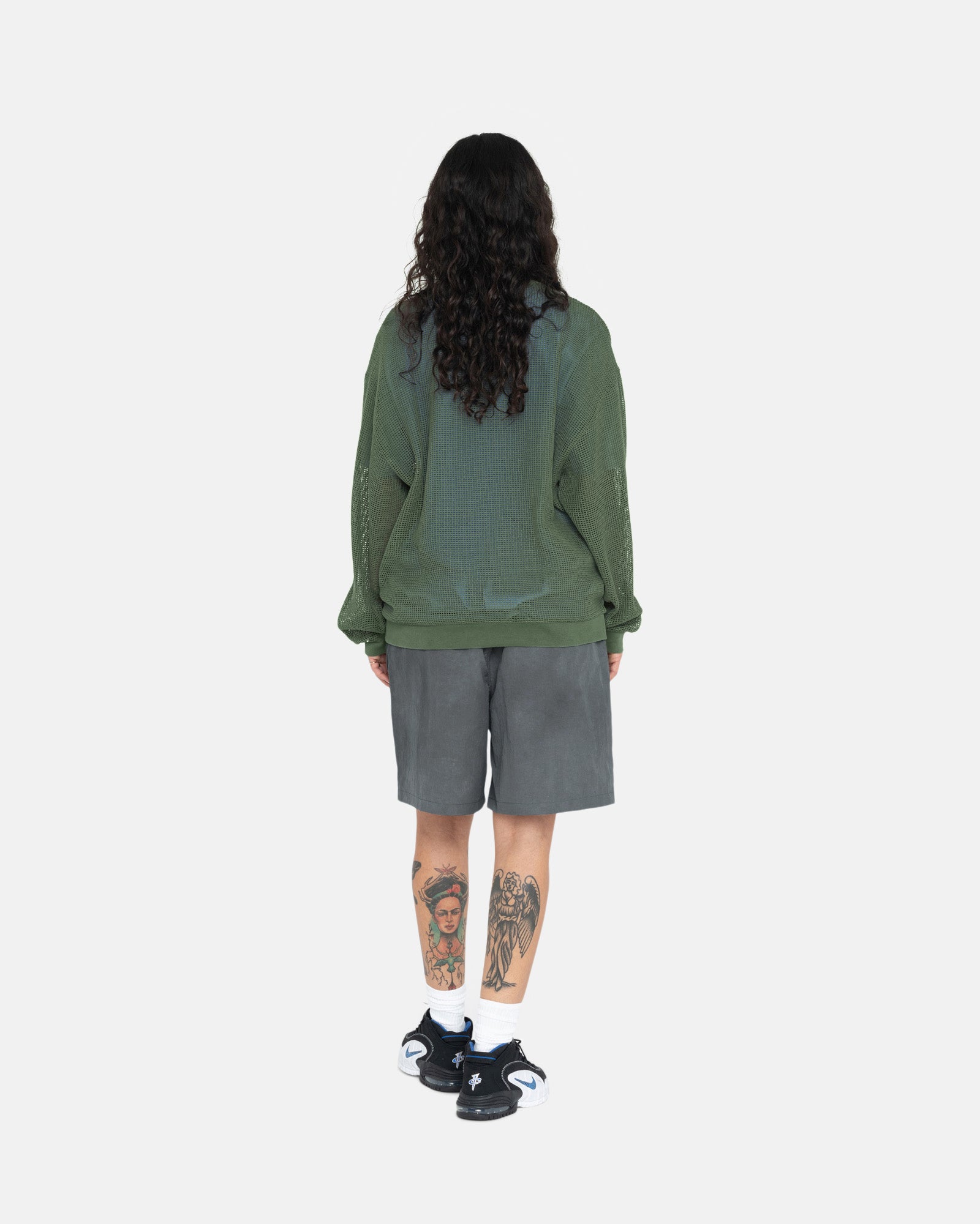 COTTON MESH LS CREW