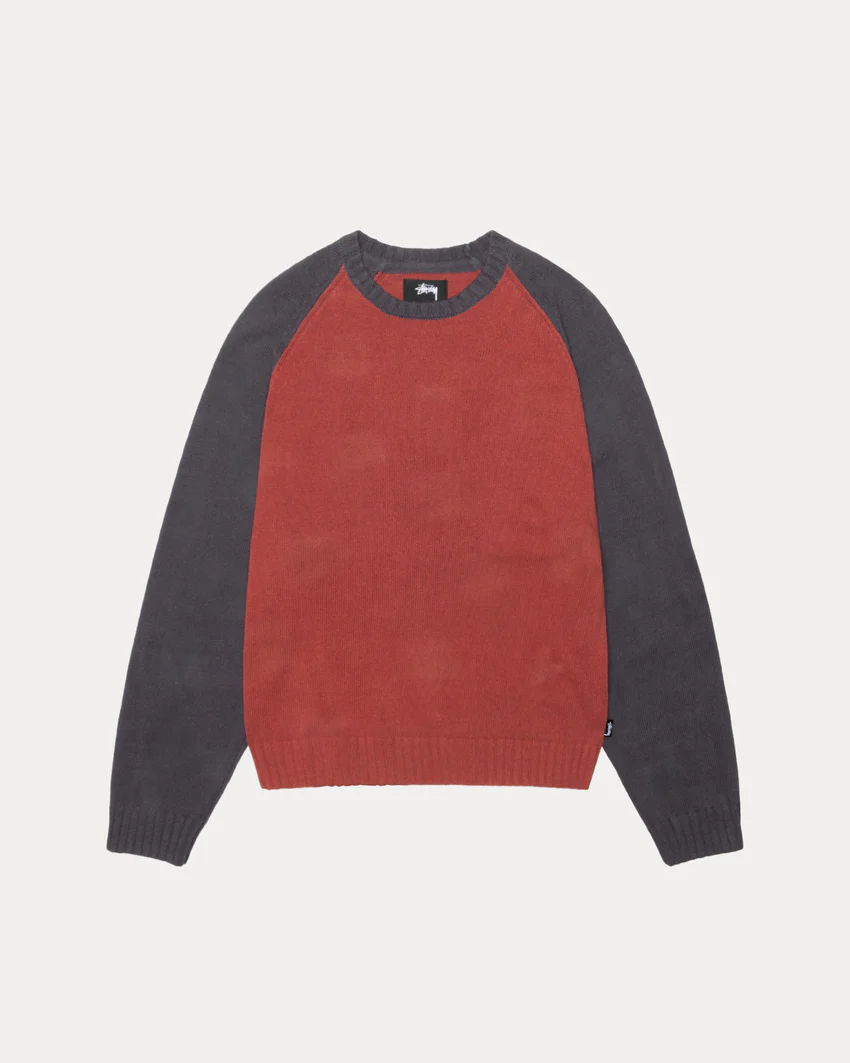 COLORBLOCKED RAGLAN KNIT CREW