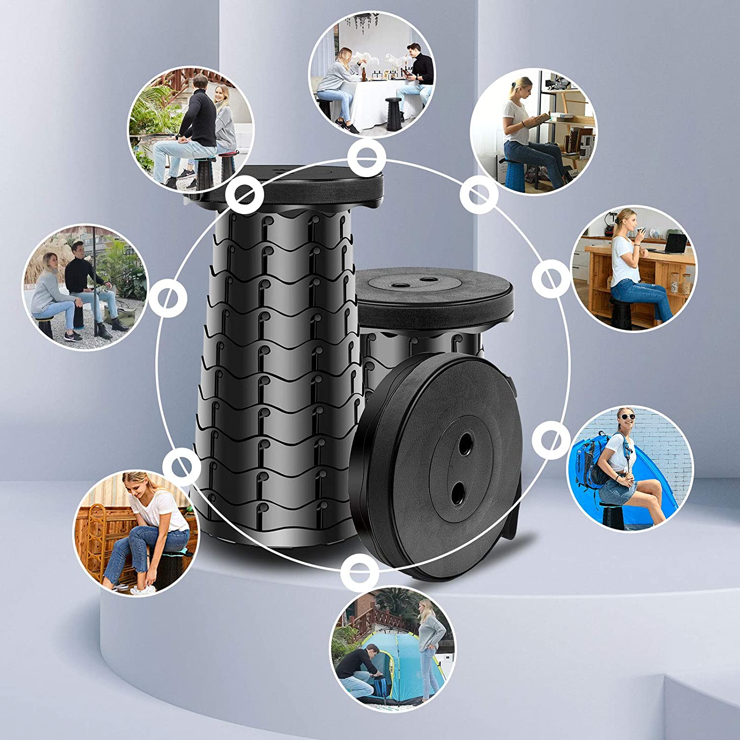 Retractable Folding Stool - Zingko