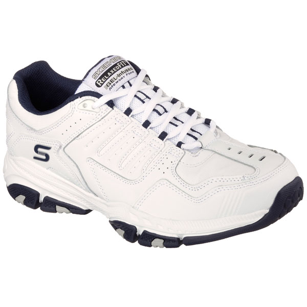 Men Extra Wide Fit (4E) Shoes - Cross Court TR - Highest Level White/Navy