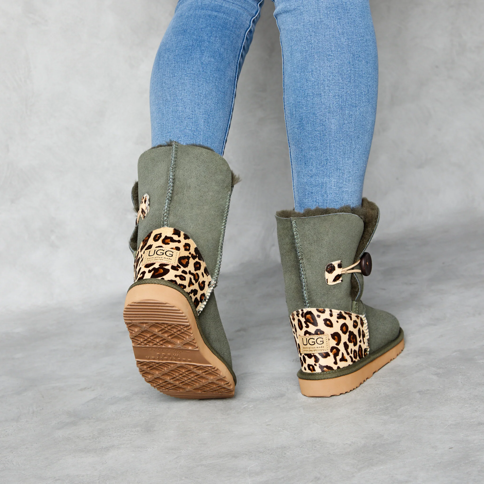 UGG® Women's Burleigh Button Mid Baby Leopard