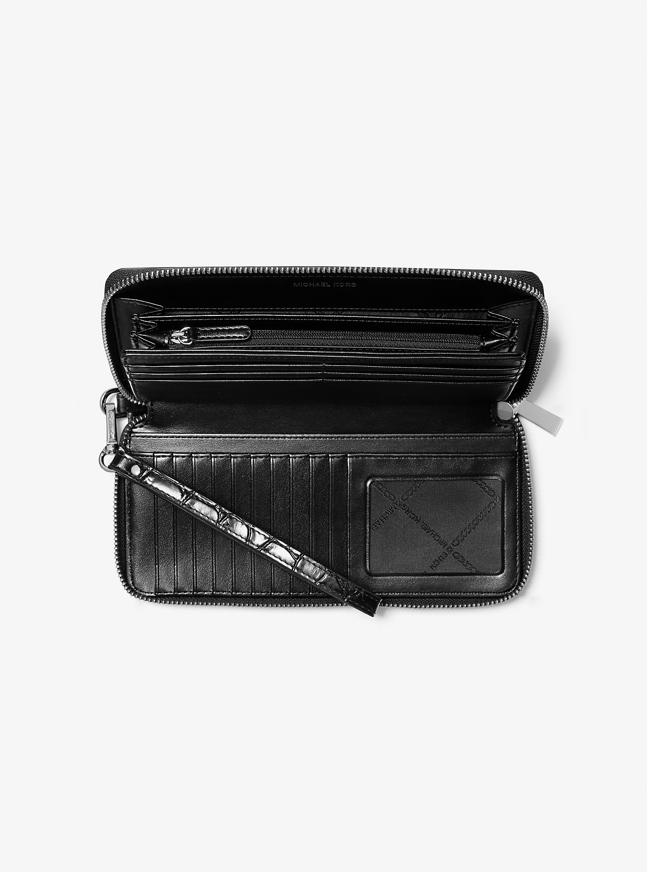 Jet Set Travel Metallic Crocodile Embossed Leather Continental Wallet