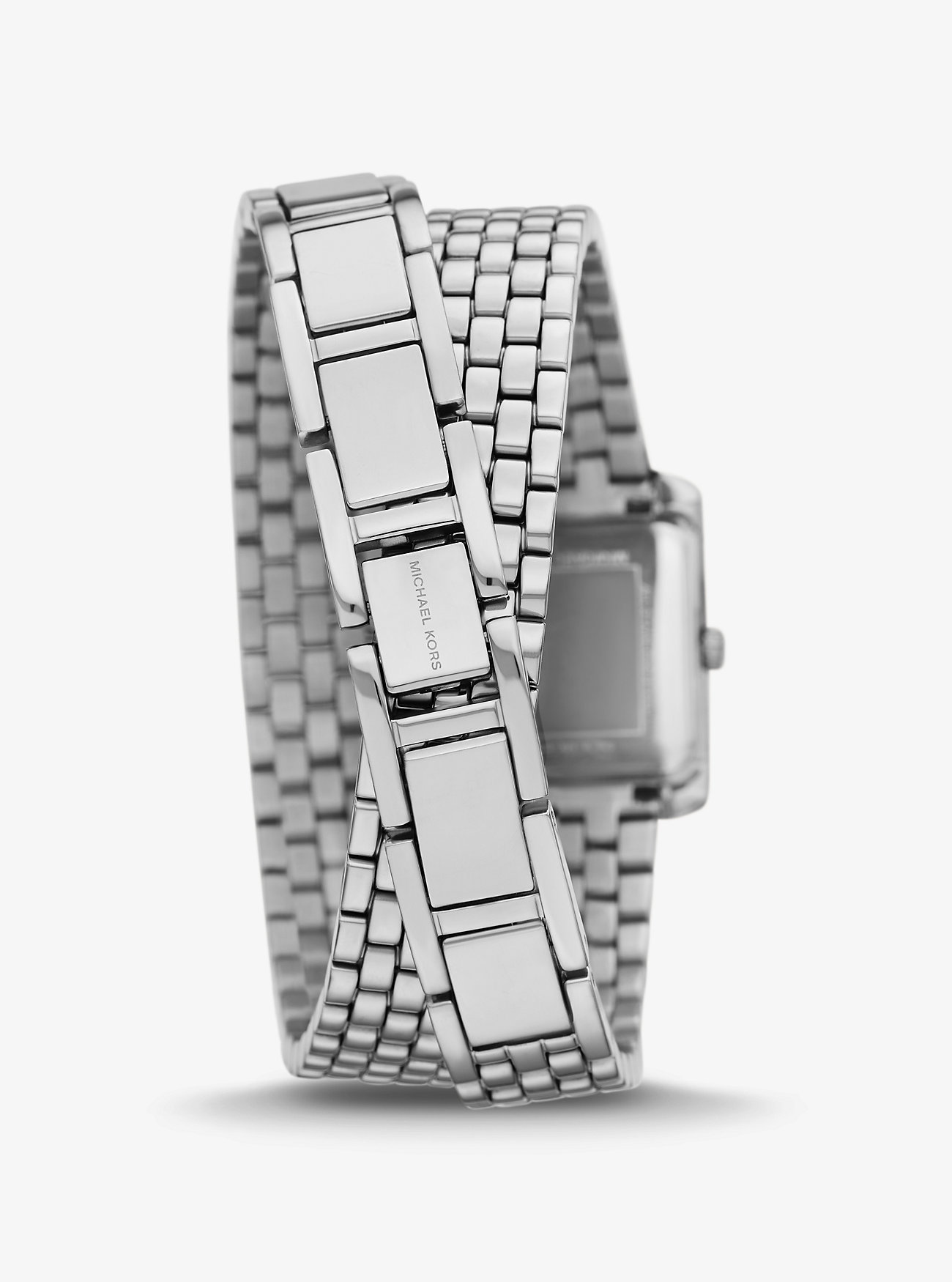 Petite Emery Pavé Silver-Tone Double Wrap Watch