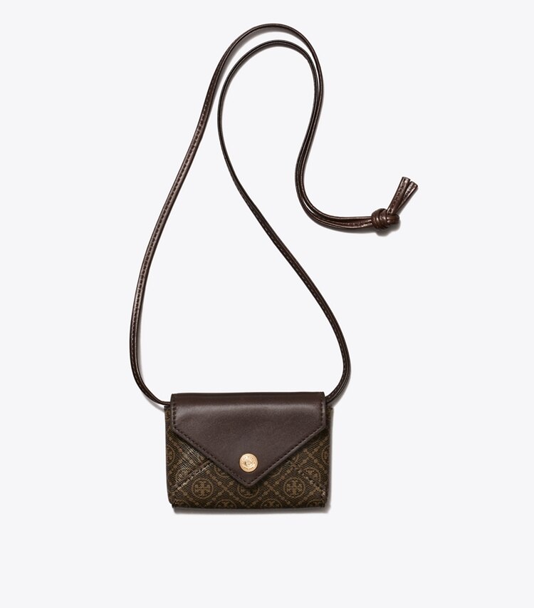 T Monogram Coated Canvas Card Case Lanyard