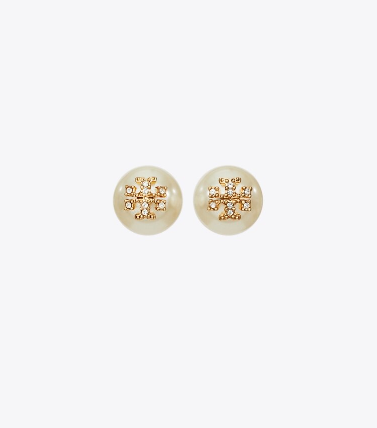 Moondance Pearl and Pavé Stud Earrings